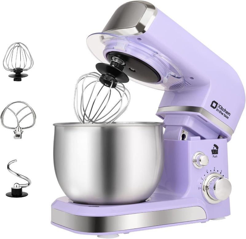 Photo 1 of (READ FULL POST) Stand Mixer, Kitchen in the box 3.2Qt Small Electric Food Mixer,6 Speeds Portable Lightweight Kitchen Mixer for Daily Use with Egg Whisk,Dough Hook,Flat Beater/ Lavender color