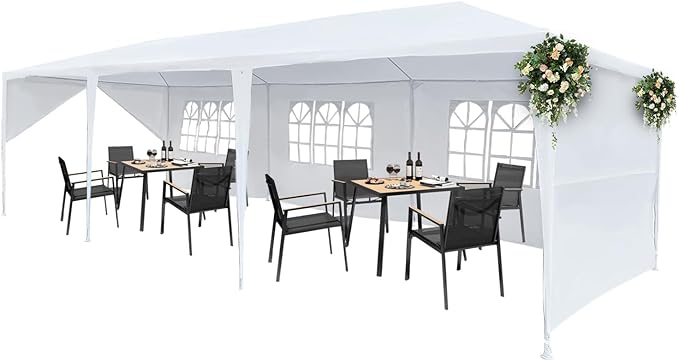 Photo 1 of ***READ NOTES***
PE Garden Gazebo Marquee Canopy Party Tent 120g Waterproof Outdoor Gazebo 29.5x9.85FT with 5 Sidewalls (3x9m, White)