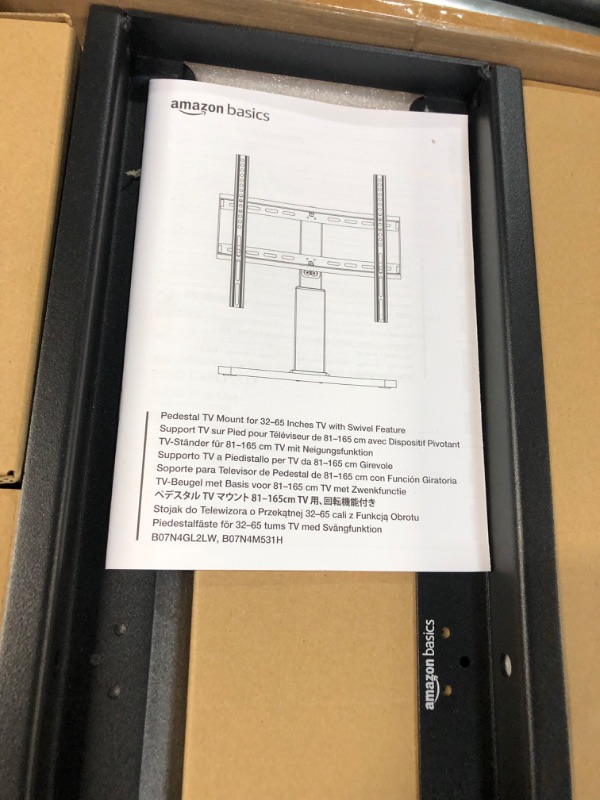 Photo 5 of Amazon Basics Swivel Pedestal TV Mount for 32-65 inch TVs up to 55 lbs, Height Adjustable 14-19 Inches, max VISA 400x400 32 to 65"