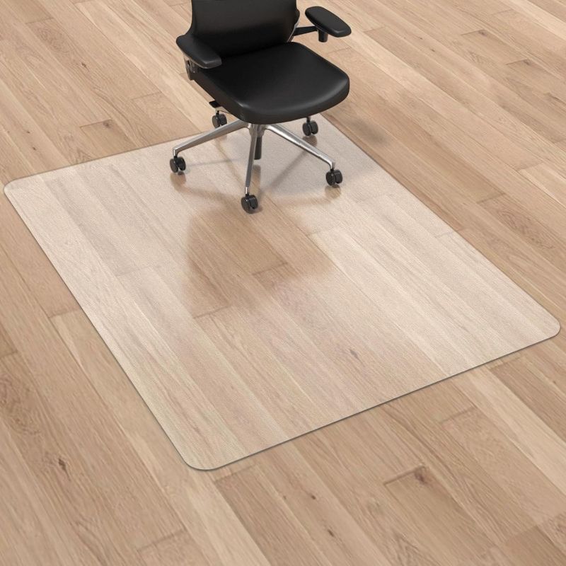 Photo 1 of  Clear Desk Chair Floor Mat for Hard Floors, Easy Glide Floor Protector Mat for Rolling Chairs, Large Floor Mat for Office Chair on Hardwood
