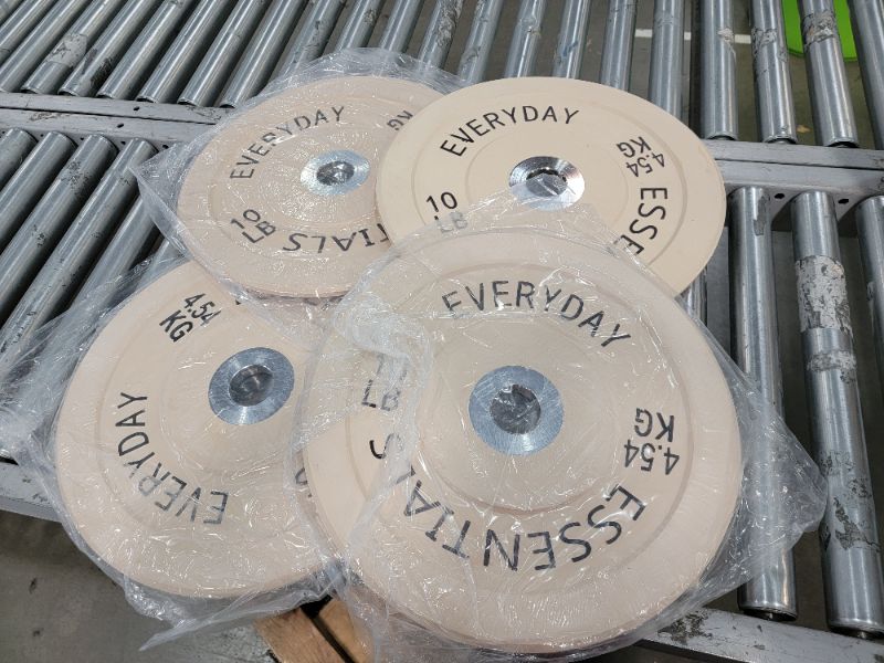 Photo 1 of BalanceFrom Everyday Essentials Color Coded Olympic Bumper Plate Weight Plate with Steel Hub, 160 lbs Set Set: 160 Pounds