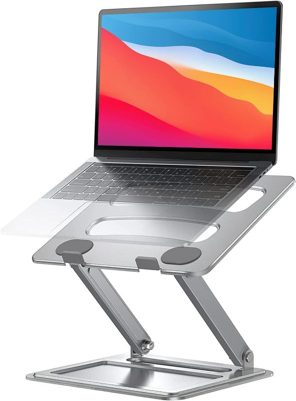 Photo 1 of LORYERGO Adjustable Laptop Stand, Portable Riser for 17.3inch Laptops, Adjustment for Desk, Holds Up to 17.6lbs Notebook - Sliver
