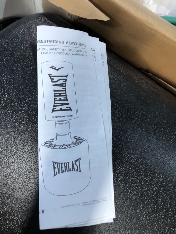 Photo 2 of ***MISSING TOP PART AND HARDWARE - BASE DAMAGED AND BENT - SEE PICTURES***
Everlast Unisex Power Core Freestanding Punch Bag Black/White