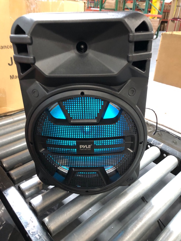 Photo 4 of Pyle Portable Bluetooth PA Speaker System - 800W Indoor/Outdoor Bluetooth Speaker Portable PA System w/Microphone in, Party Lights, USB SD Card Reader, FM Radio, Remote Control PPHP1243B 800 Watts