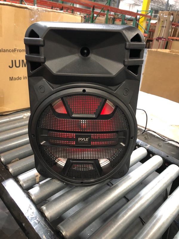 Photo 6 of Pyle Portable Bluetooth PA Speaker System - 800W Indoor/Outdoor Bluetooth Speaker Portable PA System w/Microphone in, Party Lights, USB SD Card Reader, FM Radio, Remote Control PPHP1243B 800 Watts