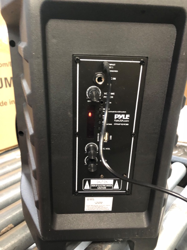 Photo 5 of Pyle Portable Bluetooth PA Speaker System - 800W Indoor/Outdoor Bluetooth Speaker Portable PA System w/Microphone in, Party Lights, USB SD Card Reader, FM Radio, Remote Control PPHP1243B 800 Watts