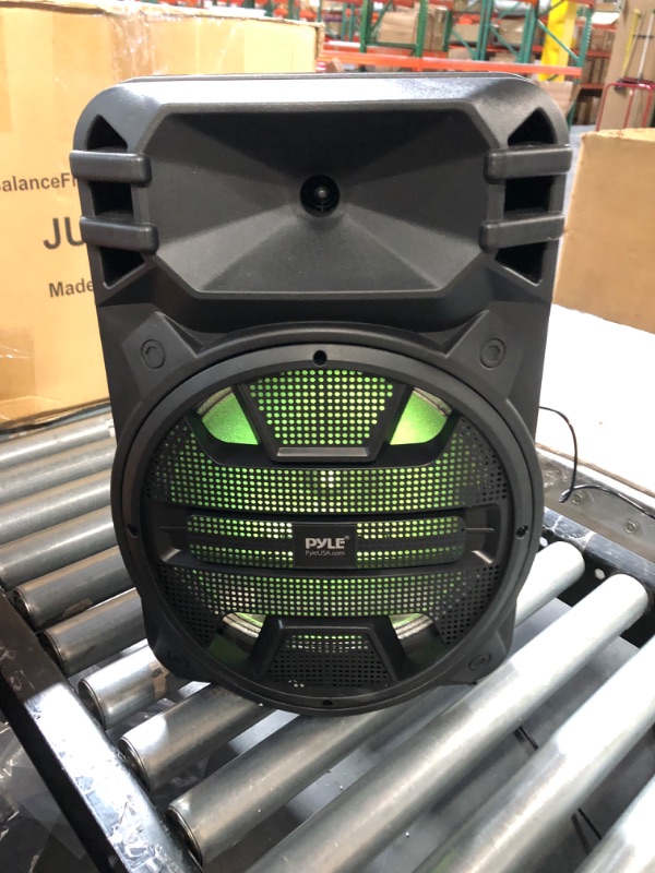 Photo 2 of Pyle Portable Bluetooth PA Speaker System - 800W Indoor/Outdoor Bluetooth Speaker Portable PA System w/Microphone in, Party Lights, USB SD Card Reader, FM Radio, Remote Control PPHP1243B 800 Watts