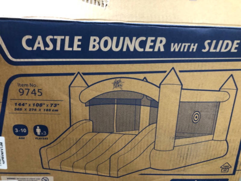 Photo 1 of Action Air Bounce House, Inflatable Bouncer with Air Blower, Jumping Castle with Slide, Family Backyard Bouncy Castle, Durable Sewn with Extra Thick Material, Idea for Kids
