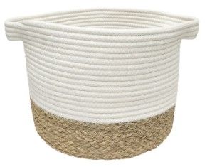 Photo 1 of allen + roth Rope and sea grass 12-in W x 9.5-in H x 12-in D Beige and Natural Sea Grass Basket
