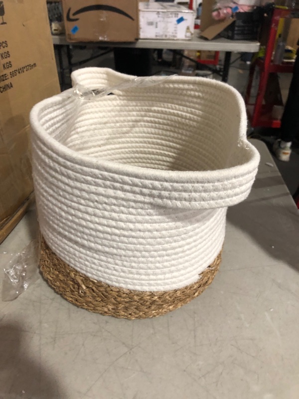 Photo 2 of allen + roth Rope and sea grass 12-in W x 9.5-in H x 12-in D Beige and Natural Sea Grass Basket
