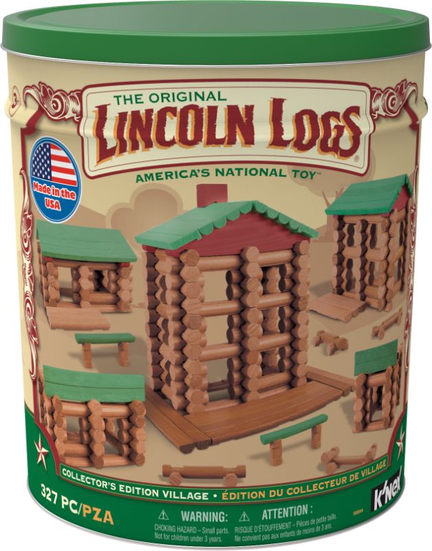 Photo 1 of **DENTED, SEE PHOTOS**
**PARTS ONLY/SALE FINAL**
**NON-REFUNDABLE** // **SALE FINAL** LINCOLN LOGS - Collector S Edition Village - 327 All Wood Pieces - Collectible Tin