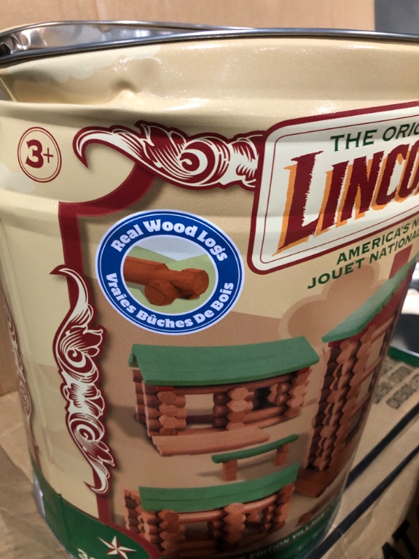 Photo 3 of **DENTED, SEE PHOTOS**
**PARTS ONLY/SALE FINAL**
**NON-REFUNDABLE** // **SALE FINAL** LINCOLN LOGS - Collector S Edition Village - 327 All Wood Pieces - Collectible Tin