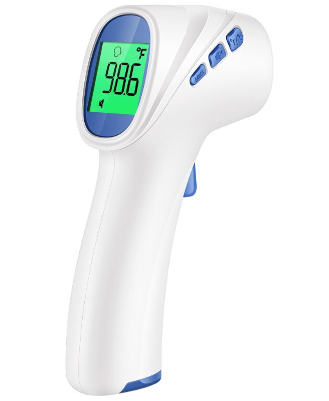 Photo 1 of Touchless Thermometer for Adults, Digital Infrared Thermometer Gun with Fever Alarm, Forehead and Object 2 in 1 Mode, Fast Accurate Results (White)