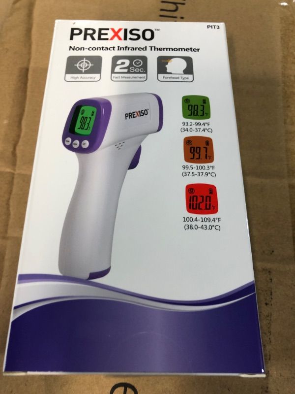Photo 1 of Touchless Thermometer for Adults, Digital Infrared Thermometer Gun with Fever Alarm, Forehead and Object 2 in 1 Mode, Fast Accurate Results (White)