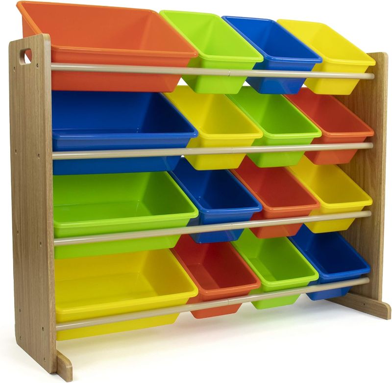 Photo 1 of [READ NOTES]
Humble Crew Kids Toy Storage Organizer, Dark Walnut/Neon Multi Dark Walnut/Neon Multi 20 Bins Toy Organizer