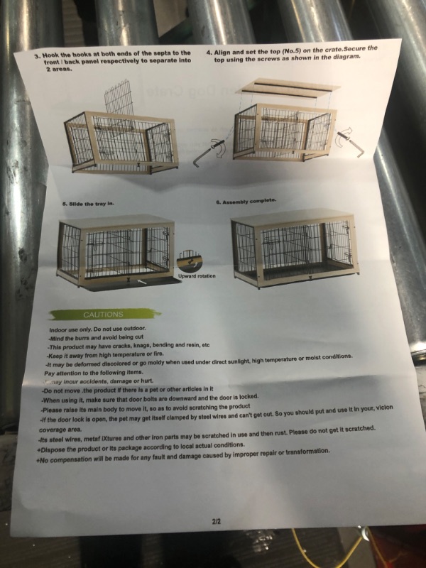 Photo 2 of  Wooden Dog Crate Furniture with Divider Panel, Dog Crate LARGE 