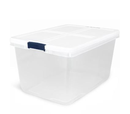 Photo 1 of ** SEE NOTES**
 Medium 16.5-Gallons (66-Quart) Clear, White Tote