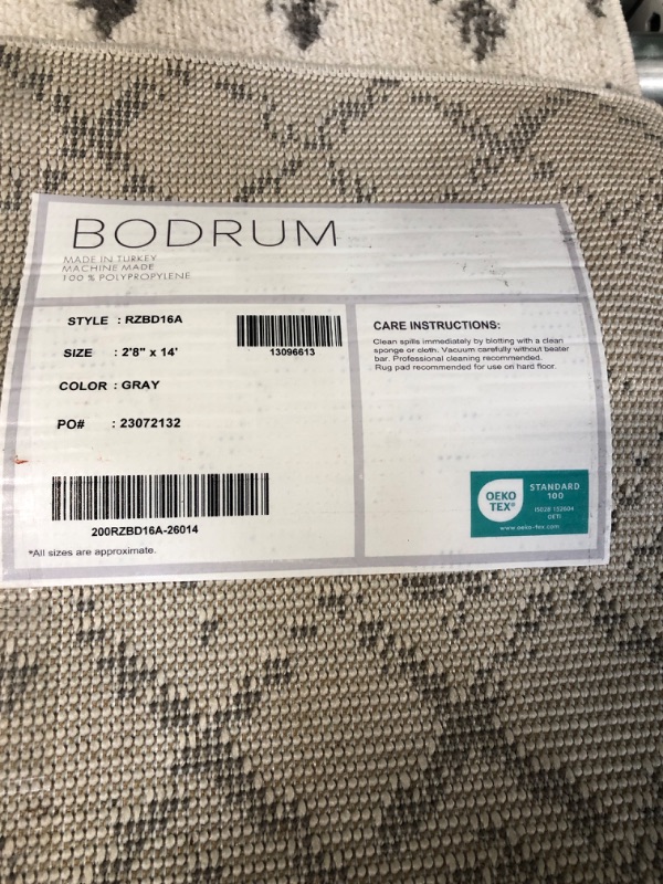 Photo 1 of  BODRUM 2'8X14 GRAY AREA RUG