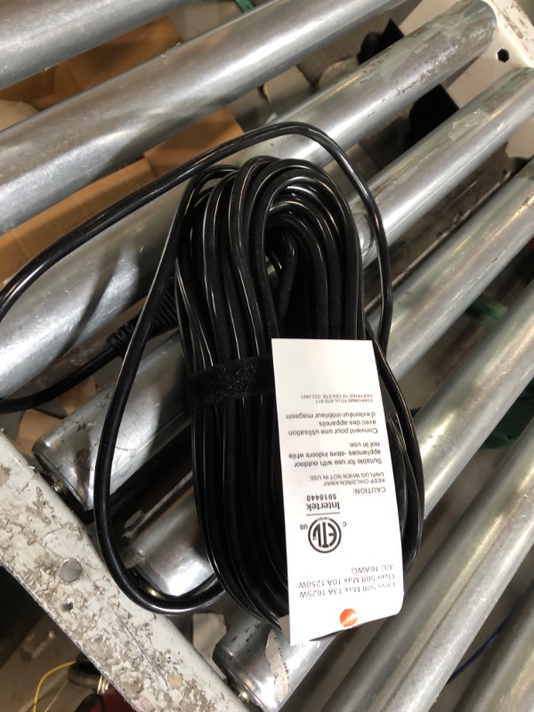 Photo 2 of 50 FT 16 Gauge Black Indoor Outdoor Extension Cord Waterproof, Flexible Cold Weather