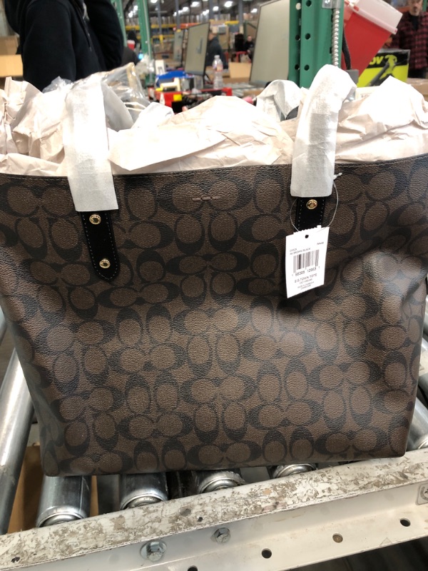 Photo 3 of Coach Signature Town Tote One Size Brown Black