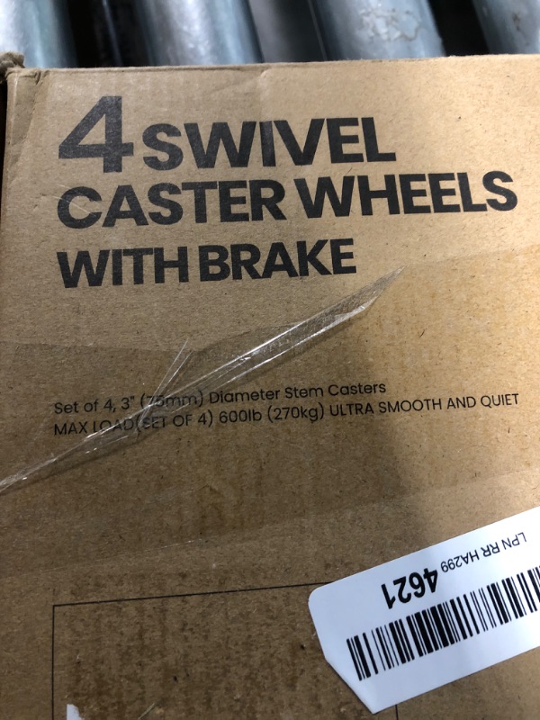 Photo 4 of **SEE NOTES**
Caster Wheels, 3" Locking Swivel Stem Casters Set with Brake