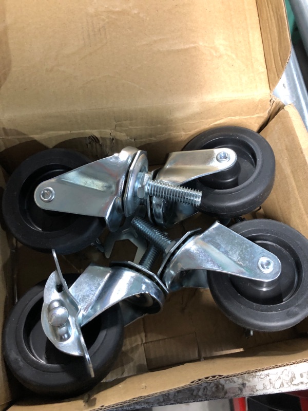 Photo 2 of **SEE NOTES**
Caster Wheels, 3" Locking Swivel Stem Casters Set with Brake