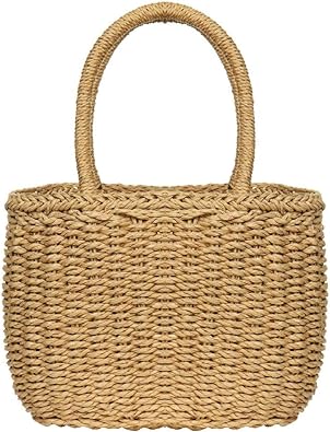 Photo 1 of Hand-woven Straw Small Hobo Bag Round Handle