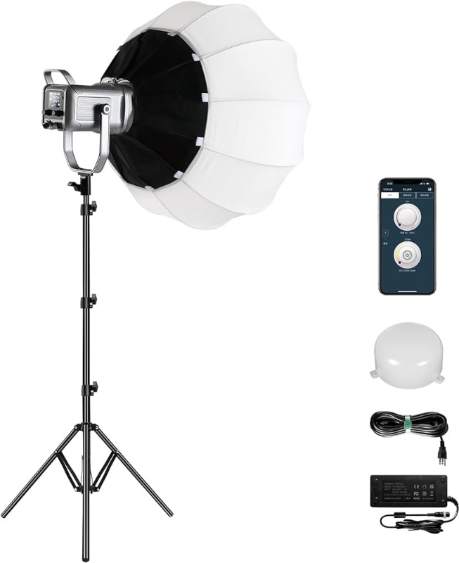 Photo 2 of GVM 150W Video Light Kit, 2700K-7500K Continuous Lighting for Photography with Lantern Softbox