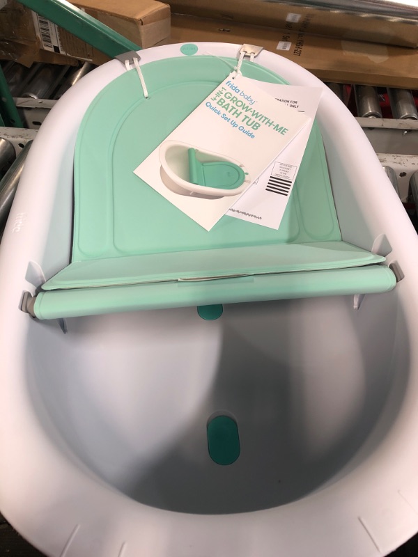 Photo 2 of 4-in-1 Grow-with-Me Bath Tub by Frida Baby Transforms Infant Bathtub to Toddler Bath