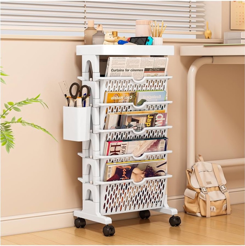 Photo 1 of Desk Organizers and Accessories, Mobile Bookshelf with Wheels