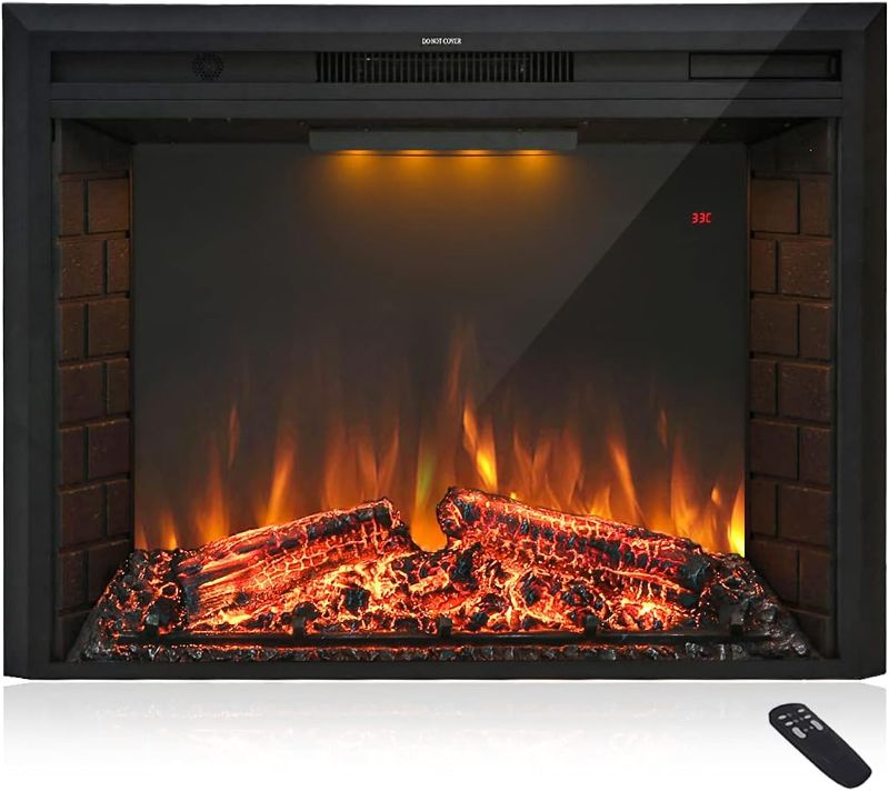 Photo 1 of  30'' Electric Fireplace Insert, Retro Recessed Fireplace Heater