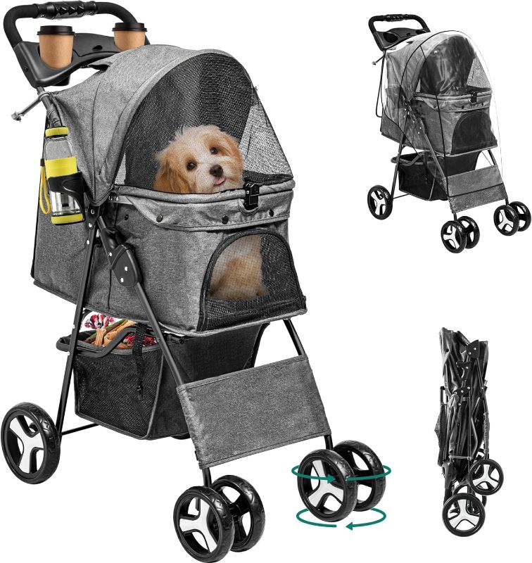 Photo 1 of (READ FULL POST) YITAHOME Dog Stroller for Small Dogs, Pet Stroller for Cats with Front Universal Wheel