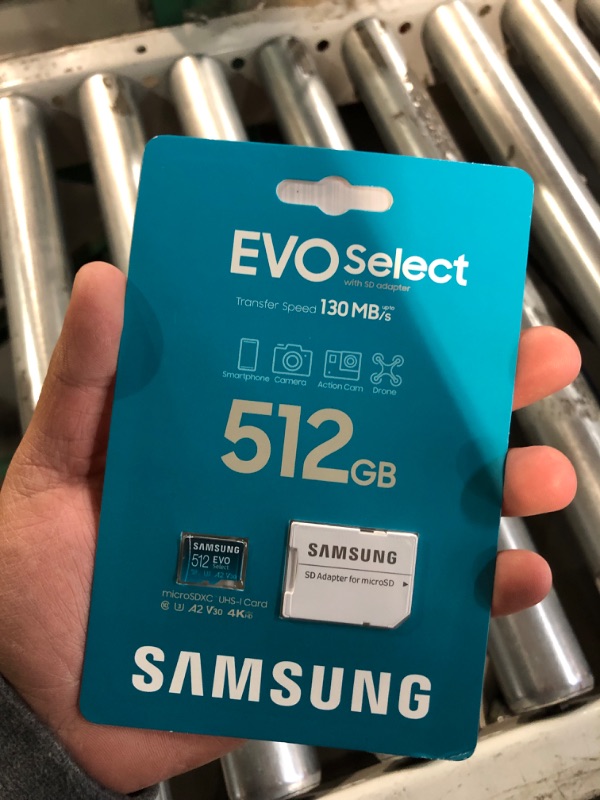 Photo 1 of SAMSUNG EVO Select Micro SD-Memory-Card + Adapter, 512GB microSDXC 130MB/s Full HD & 4K UHD, UHS-I, U3, A2, V30, Expanded Storage for Android Smartphones, Tablets, Nintendo-Switch (MB-ME512KA/AM)