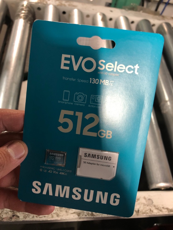 Photo 2 of SAMSUNG EVO Select Micro SD-Memory-Card + Adapter, 512GB microSDXC 130MB/s Full HD & 4K UHD, UHS-I, U3, A2, V30, Expanded Storage for Android Smartphones, Tablets, Nintendo-Switch (MB-ME512KA/AM)