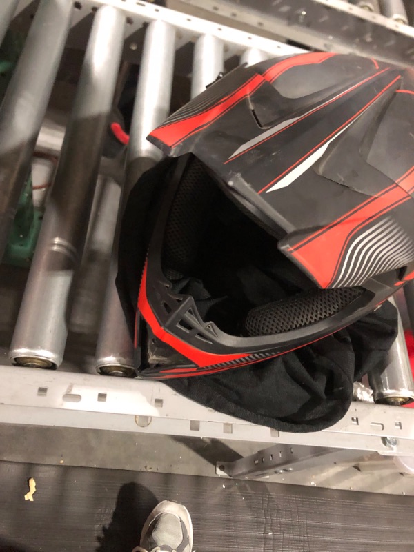 Photo 1 of Yesmotor ATV Off-Road Dirt Bike Motorcycle Helmet for Kids, Youth, Adults - Helmet with Visor and Breathable Vents for Dirt Biking and Motocross Red Medium