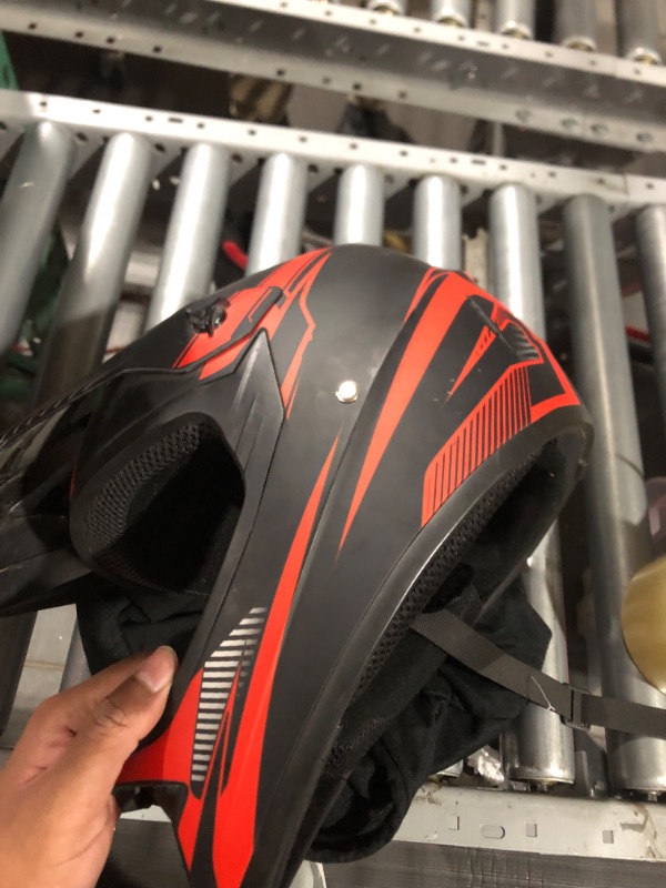 Photo 1 of Yesmotor ATV Off-Road Dirt Bike Motorcycle Helmet for Kids, Youth, Adults - Helmet with Visor and Breathable Vents for Dirt Biking and Motocross Red Medium