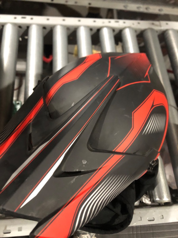 Photo 1 of Yesmotor ATV Off-Road Dirt Bike Motorcycle Helmet for Kids, Youth, Adults - Helmet with Visor and Breathable Vents for Dirt Biking and Motocross Red Medium