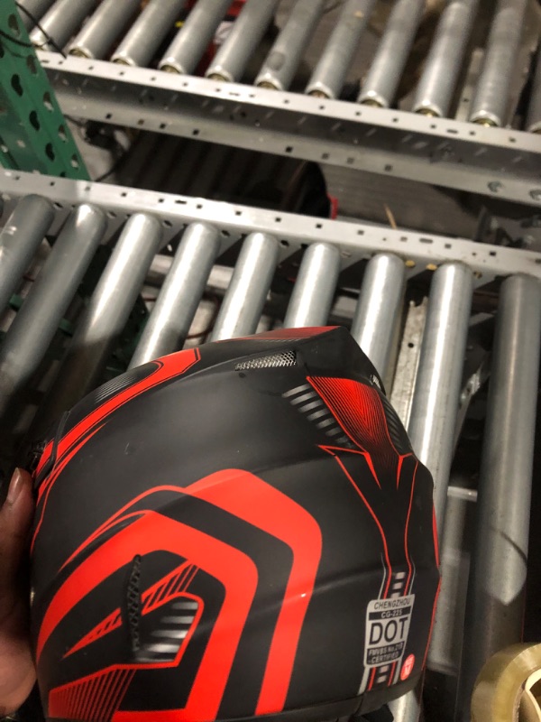 Photo 1 of Yesmotor ATV Off-Road Dirt Bike Motorcycle Helmet for Kids, Youth, Adults - Helmet with Visor and Breathable Vents for Dirt Biking and Motocross Red Medium