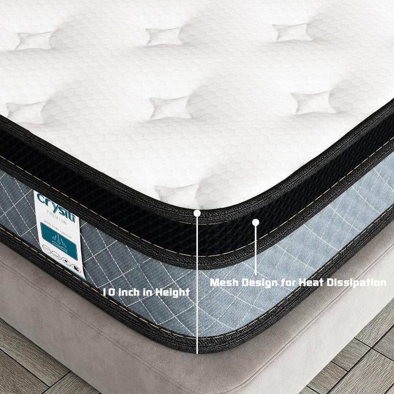 Photo 6 of (READ FULL POST) Crystli Twin Mattress, 10 Inch Memory Foam Mattress with Innerspring Hybrid Mattress TOPPER in a Box Pressure Relief & Supportive Twin Size Mattress TOPPER 100-Night Trial 10-Year Support Twin 10 Inch