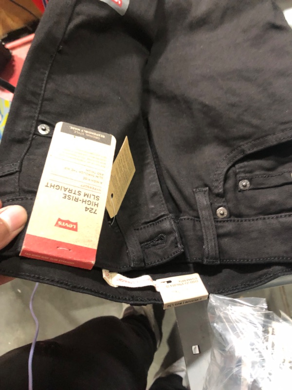 Photo 4 of Levi's Women's 724 High Rise Straight Jeans Standard 25 Regular Soft Black (Waterless)