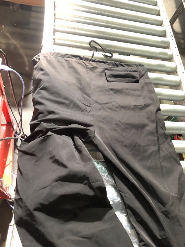 Photo 2 of Waitfairy Parachute Pants for Women,Baggy Fit Cargo Pants with Pockets Black