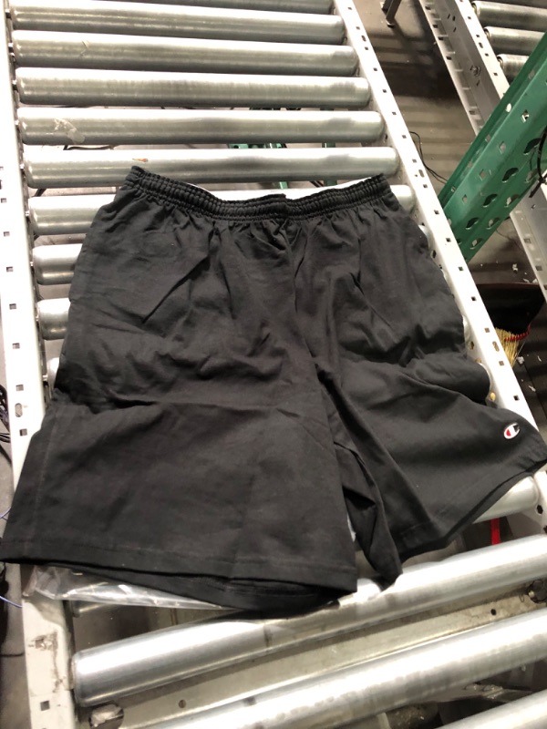 Photo 4 of Champion Men's, Classic Cotton Jersey Athletic Shorts, C Logo, 9" Inseam Large Black-407q88