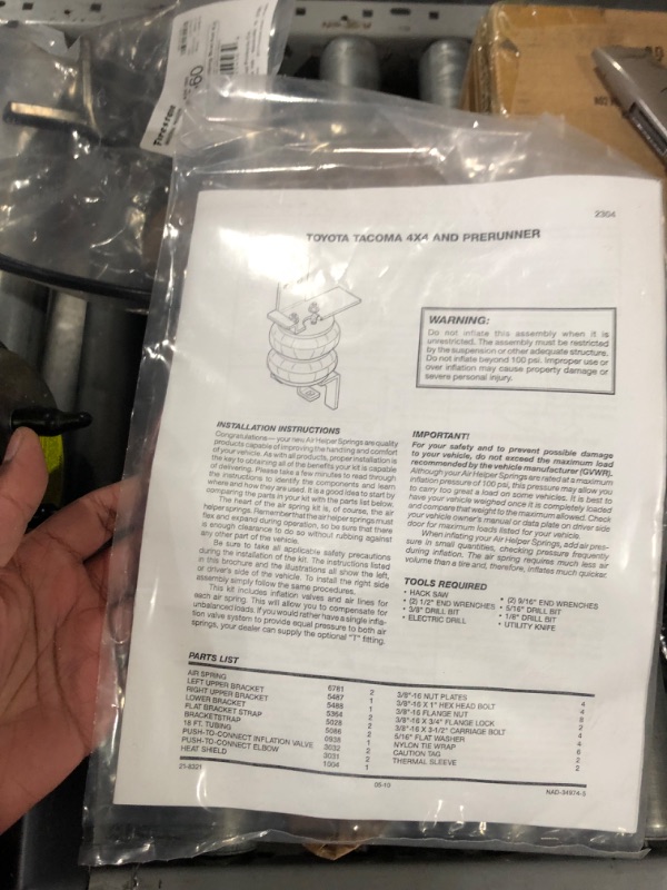 Photo 1 of Firestone Sport-Rite Air Helper Spring Kit Rear 95-04 Toyota Tacoma 2WD PreRunner & 4WD (W217602304)