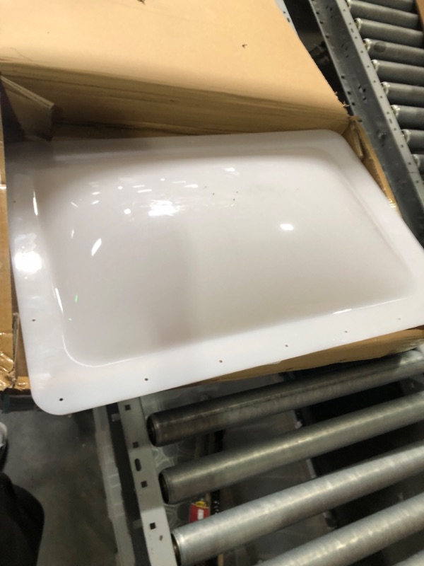 Photo 3 of XMK RV Skylight Cover for 14" x 22" RV Skylight Opening, 18" x 26" OD RV Skylight Outer Dome Camper Skylight Replacement Kit for RV Roof Sunroof Trailer Motorhome (White) Milky White