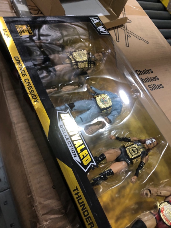 Photo 2 of All Elite Wrestling AEW Unrivaled Champion 4 Pack - Four 6-Inch Figures with Title Belts and Accessories - Amazon Exclusive