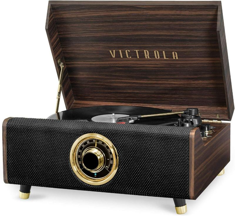 Photo 1 of ***USED - POWERS ON - UNABLE TO TEST FURTHER***
Victrola's 4-in-1 Highland Bluetooth Record Player with 3-Speed Turntable with FM Radio (VTA-330B-FOT)