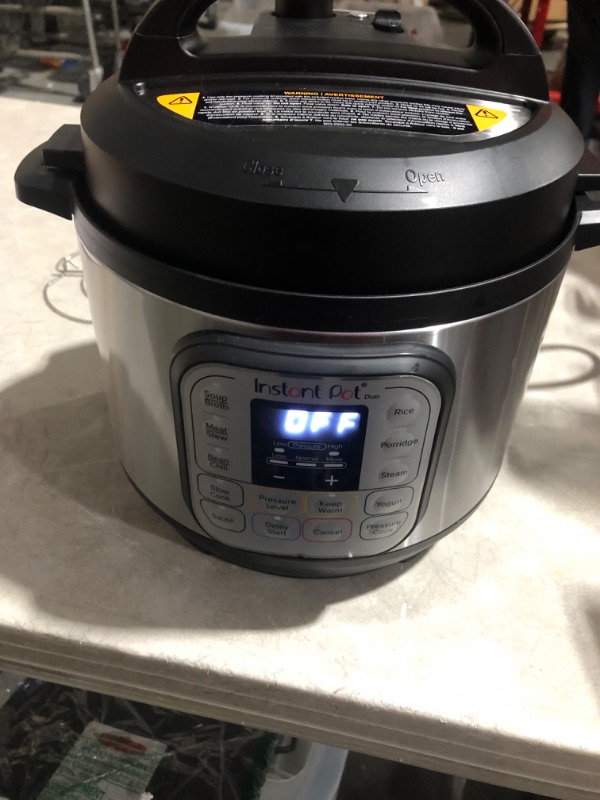 Photo 8 of ***USED - POWERS ON - UNABLE TO TEST FURTHER***
Instant Pot Duo 7-in-1 Electric Pressure Cooker, Stainless Steel, 3 Quart