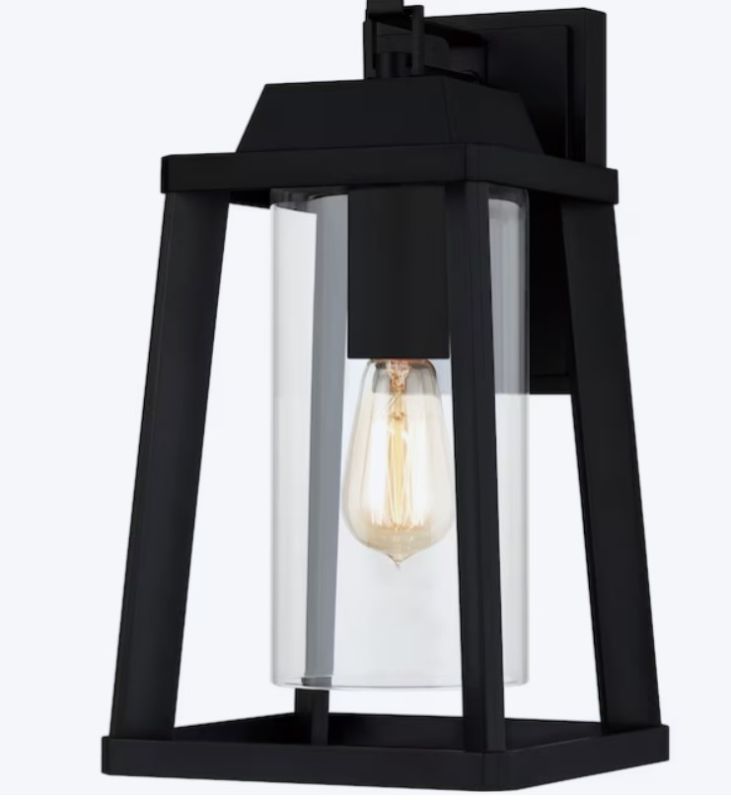 Photo 1 of (READ FULL POST) Quoizel Amsted 1-Light 15.38-in Matte Black Outdoor Wall Light
