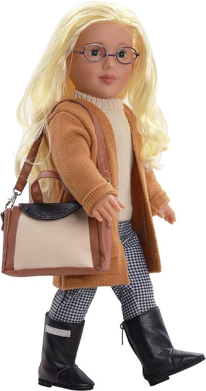 Photo 1 of (READ FULL POST) World Girls 18 inch Fashion Doll Set Olivia(North America) Fashion Dress Up Doll with Hair for Styling, Clothes, Shoes and Accessories. Blonde Hair and Green Eyes, Caucasian
