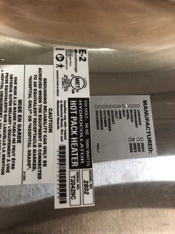 Photo 1 of Chattanooga Hydrocollator E-2 Stationary Heating Unit with 6 Original Moist Heat Therapy HotPacs